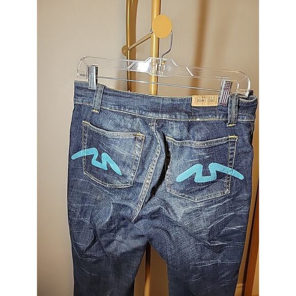 Vintage Rare Parasuco Denim Legend Jeans Womens 11 Blue Stretch Bohemian Italy - Picture 4 of 14